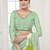 emerald light green  premium printed saree with blouse or saraowski border