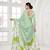 emerald light green  premium printed saree with blouse or saraowski border