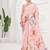 baby pink  premium printed saree with blouse or saraowski border