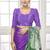 purple  premium printed saree with blouse or saraowski border