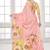 baby pink  premium printed saree with blouse or saraowski border