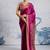 Magenta modal satin ajrakh print saree