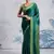 Green modal satin ajrakh print saree