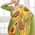 mehndi green  premium printed saree with blouse or saraowski border