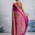 Magenta modal satin ajrakh print saree