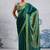 Green modal satin ajrakh print saree