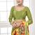 mehndi green  premium printed saree with blouse or saraowski border