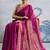 Magenta modal satin ajrakh print saree