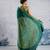 Green modal satin ajrakh print saree