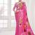pink  premium printed saree with blouse or saraowski border