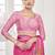 pink  premium printed saree with blouse or saraowski border