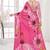 pink  premium printed saree with blouse or saraowski border