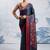 Black modal satin ajrakh print saree