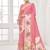 pink  premium printed saree with blouse or saraowski border