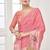 pink  premium printed saree with blouse or saraowski border