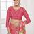 melon pink  premium printed saree with blouse or saraowski border