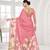 pink  premium printed saree with blouse or saraowski border
