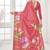 melon pink  premium printed saree with blouse or saraowski border