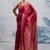 Maroon modal satin ajrakh print saree