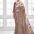 coffee  premium printed saree with blouse or saraowski border