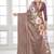 coffee  premium printed saree with blouse or saraowski border