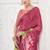 cherry pink  premium printed saree with blouse or saraowski border