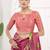 cherry pink  premium printed saree with blouse or saraowski border