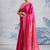 Pink modal satin ajrakh print saree