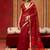 Red munga cotton handloom weaving organza weaving pallu  traditional wear saree