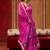 Rani pink munga cotton handloom weaving organza weaving pallu  traditional wear saree