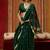 Dark green munga cotton handloom weaving organza weaving pallu  traditional wear saree