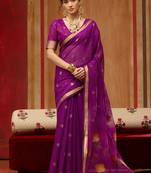 Magenta munga cotton handloom weaving organza weaving pallu  traditional wear saree