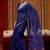 Blue munga cotton handloom weaving organza weaving pallu  traditional wear saree