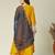 yellow vichitra embroidered flared anarkali pant and dupatta set