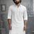 solid cotton pathani kurta with shirt collar and full sleeves