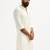 cream solid cotton pathani kurta with shirt collar and full sleeves