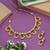 Rani & green color matte gold necklace set