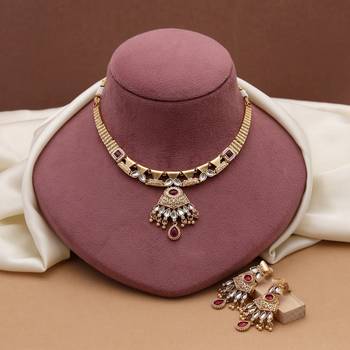 Rani color matte gold necklace set 2