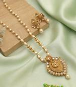 Gold color matte gold necklace set