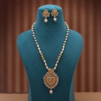 Gold color matte gold necklace set 2