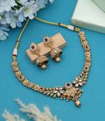 Rani color matte gold necklace set