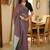 neelakshi handwoven purple & teal striped cotton saree with shimmer pallu
