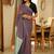 neelakshi handwoven purple & teal striped cotton saree with shimmer pallu