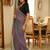 neelakshi handwoven purple & teal striped cotton saree with shimmer pallu
