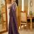 purple mul cotton saree with zari stripes & tassel pallu