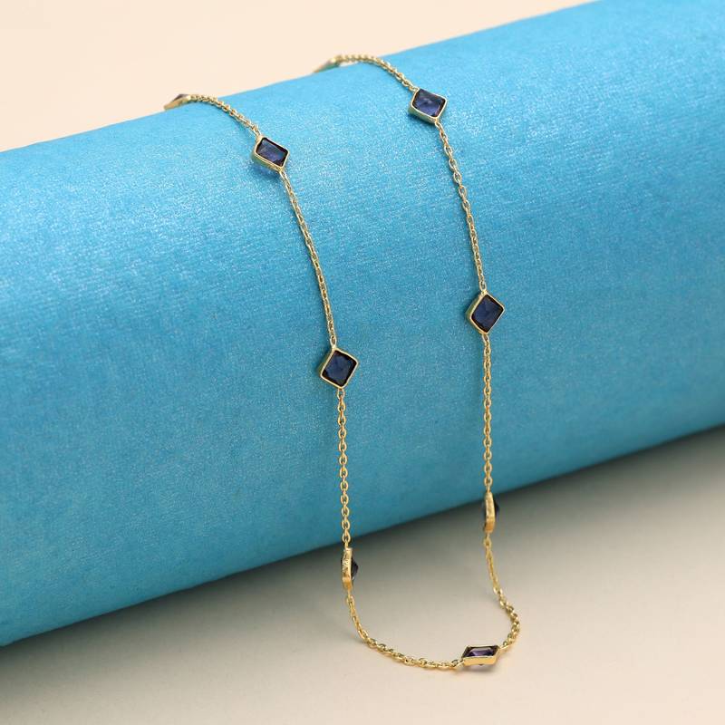 Purple color fashion chain necklace