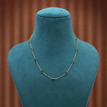 Green color fashion chain necklace 2
