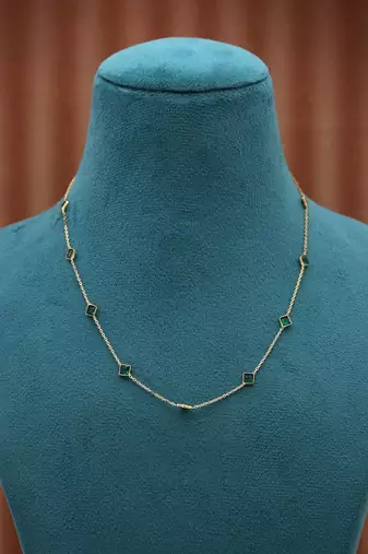 Green color fashion chain necklace