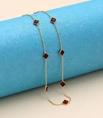 Maroon color fashion chain necklace