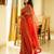 golden whisper red mul cotton saree with zari stripes